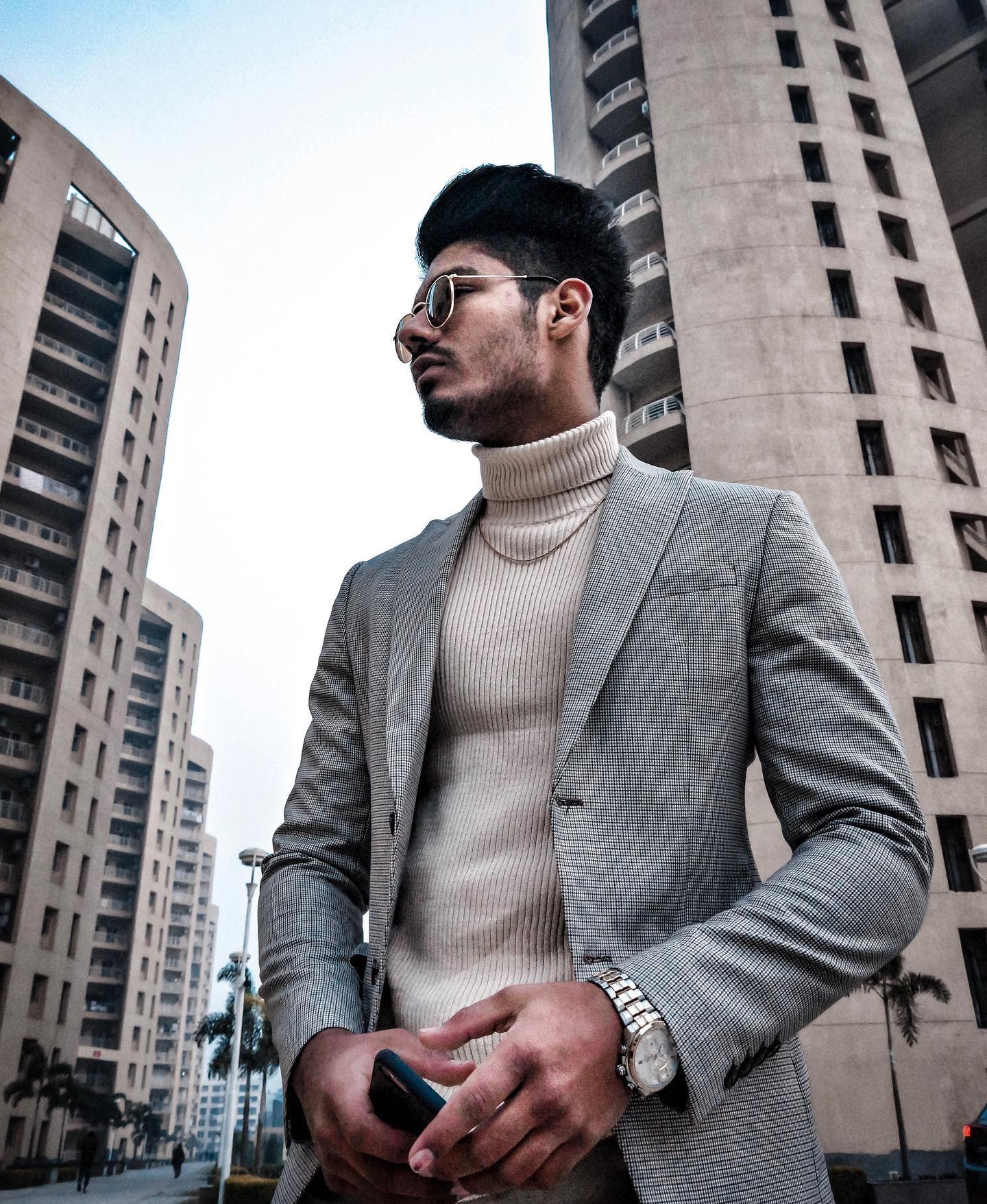 Polo neck clearance blazer